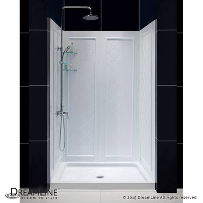 DreamLine Acrylic Shower Base and Backwall Kit Center Drain 32
