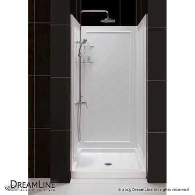 DreamLine Acrylic Shower Base and Backwall Kit Center Drain 36