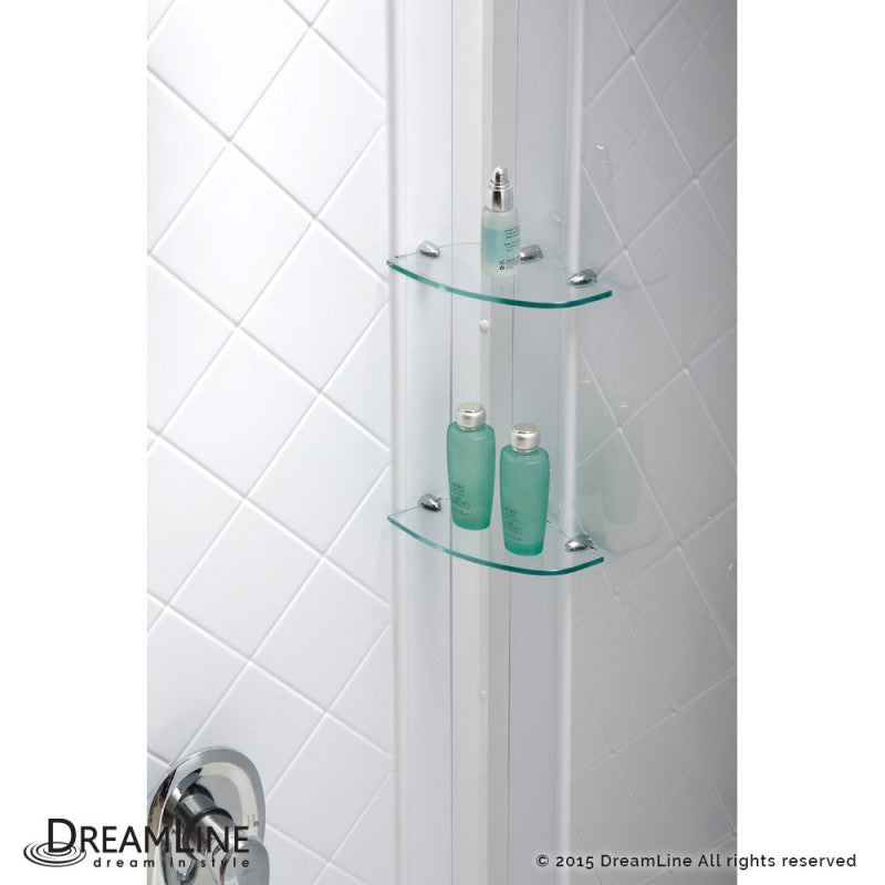 DreamLine Acrylic Shower Base and Backwall Kit Center Drain 36" x 36" x 76.75" New