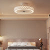 19-inch white ceiling fan with light, low-profile design, adjustable brightness, ideal for rooms up to 215 sq.ft.