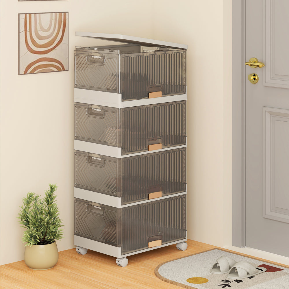 3/4/5/6-Cube Stackable Storage Bins with Detachable Wheels-4 Cube - Gallery View 1 of 9