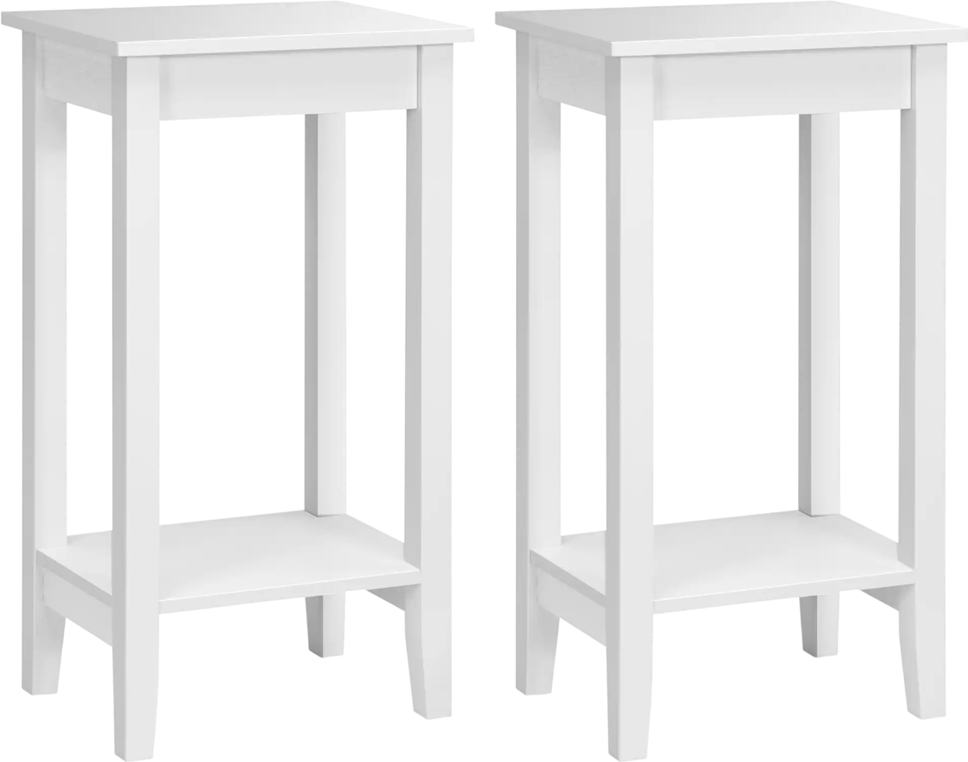 Costway Set of 2 2-Tier End Side Tables with Storage Shelf 19527364 New