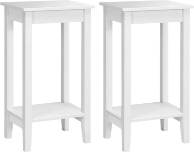 Costway Set of 2 2-Tier End Side Tables with Storage Shelf 19527364 New