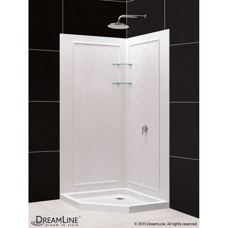 DreamLine Neo-Angle Shower Base and Corner Backwall Kit 36