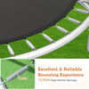Close-up of 12FT outdoor trampoline's high-tensile springs and safety enclosure net for reliable bouncing experience.