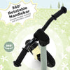 Rotatable handlebar of the 12-inch balance bike in green, featuring anti-slip grips for safe control and flexible.