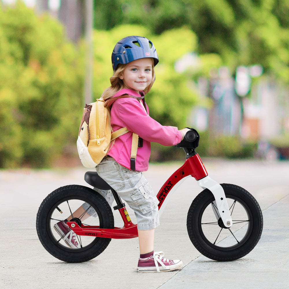 12-Inch Balance Bike with Adjustable Seat and Rotatable Handlebar for Over 36 Months Old-Red - Gallery View 1 of 10