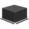 Black 12Tiles 1/2" puzzle exercise floor mats stacked, featuring interlocking design for easy storage and versatile use.