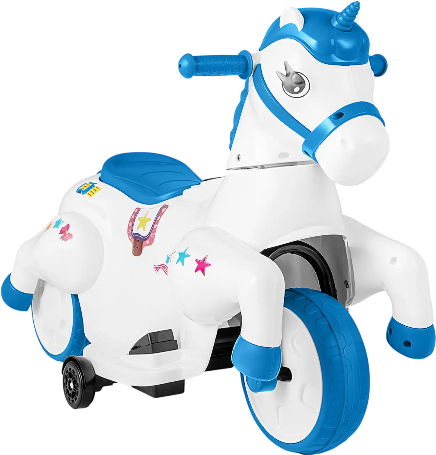 Costway 12V Unicorn Ride-On Toy w/ Training Wheels Horse Riding Mode 23469157 New