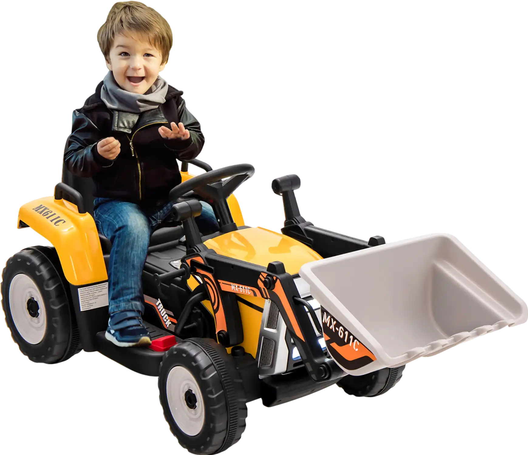 Costway 12V Kids Ride-On Excavator Adjustable Arm Bucket Yellow 83794162 New