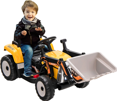 Costway 12V Kids Ride-On Excavator Adjustable Arm Bucket Yellow 83794162 New