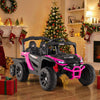 Battery-powered ride-on tractor in black and pink with parent remote control, ideal for kids' outdoor adventures.