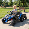 12V Battery Powered Ride On Tractor with Parent Remote Control-Black and Blue - Gallery View 1 of 11