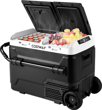 Costway Portable Compressor Fridge Freezer for Vehicles Dual Zone 53 Quart New