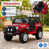 Red 12V electric 2-seater kids ride-on car with parent remote control, safety features, and spacious design for outdoor fun.