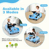 12V Electric Cleaning Go Kart in blue, featuring detachable mop, remote control, and three modes for kids aged 2-5.