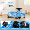 Blue 12V Electric Cleaning Go Kart with detachable mop, featuring anti-rollover front wheels for safe driving fun.