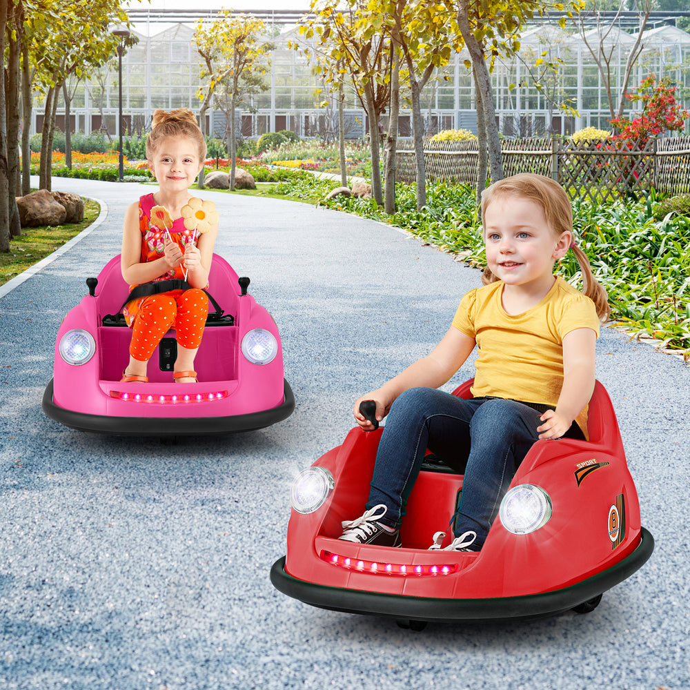 12V Electric Kids Ride on Bumper Car Battery Powered Bumping Car with Remote Control-Red - Gallery View 1 of 13
