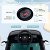 Steering wheel of the 12V Kids Electric Car Bus with music buttons, USB port, and LED headlights for fun driving.