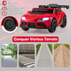 Red 12V Toyota kids electric car shown from the front and side, with anti-slip wheels for outdoor driving.