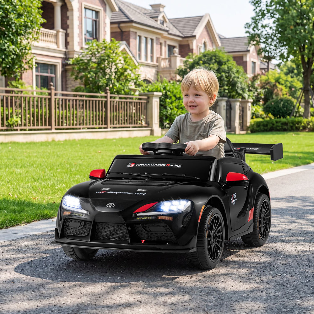 12V Kids Electric Car with Parent Remote Control and Msuic Licensed Toyota-Black - Gallery View 1 of 9
