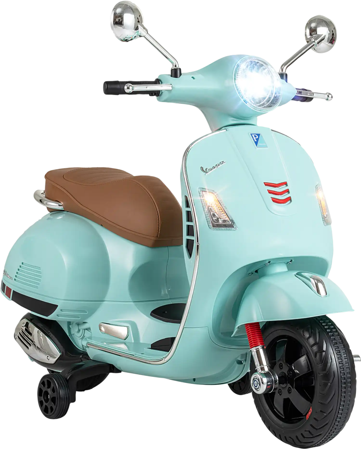 Costway 12V Kids Electric VESPA Motorcycle Ride On w/ Music & Training Wheels 11657501 New