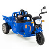 12V Kids Motorcycle with 3 Wheels and Trailer and Shovel Ride On Tractor-Blue - Gallery View 1 of 1