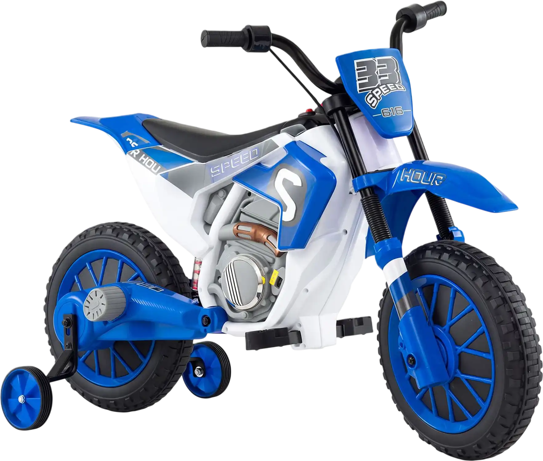 Costway 12V Kids Motorcycle Ride On Toy w/ Training Wheels & Spring Suspension 11523300 New