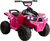 Pink 12V kids ride-on ATV with high/low speed, comfortable seat, and bright headlights for fun indoor or outdoor play.