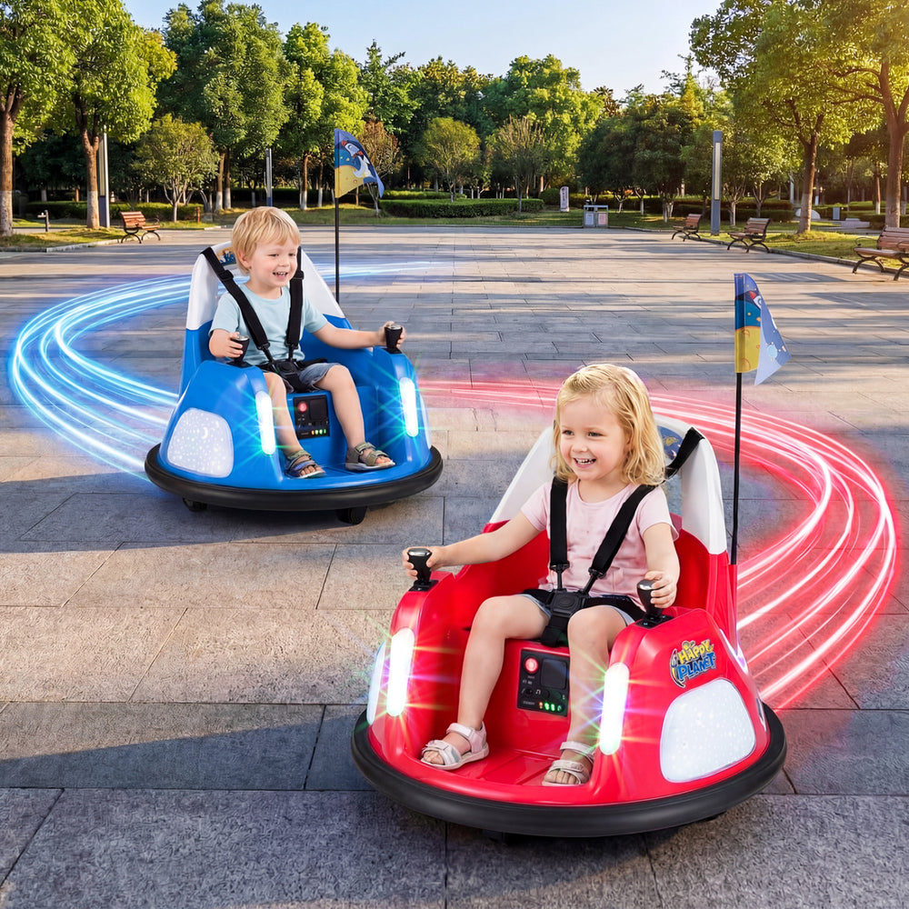 12V Kids Ride On Bumper Car with Remote Control and Flashing Lights-Red - Gallery View 1 of 13