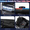 Close-up of the RAM 3500 ride-on car's bright LED headlights and cool police lights for enhanced playtime fun.