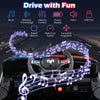 Dashboard view of the 12V RAM 3500 kids ride-on car featuring music, wireless controls, and power display for fun.