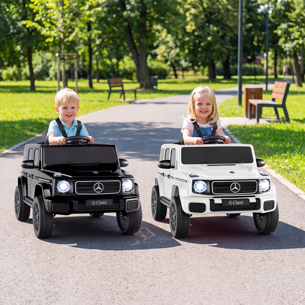 12V Kids Ride On Car Licensed Mercedes Benz EQG 580 for 3-8 Years-White - Gallery View 1 of 11