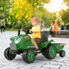 12V Kids Ride On Tractor with Trailer and Remote Control-Dark Green - Gallery View 1 of 12