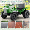 Kids ride-on tractor in grayish green with upgraded EVA wheels, suitable for smooth driving on various surfaces.