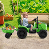 12V 2-in-1 Kids Ride On Tractor with Trailer and 3-Gear Shift-Green - Gallery View 1 of 10