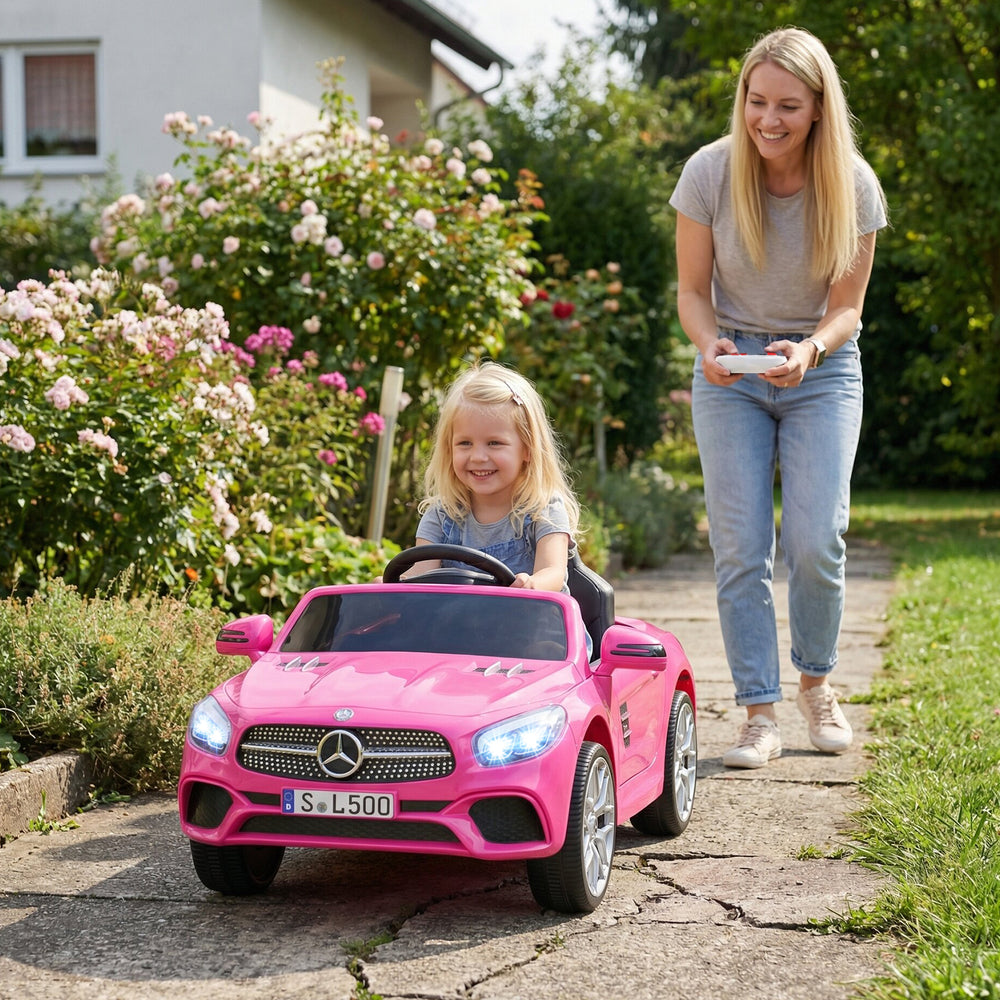 12V Kids Ride on Car Licensed Mercedes-Benz with Remote and Music-Pink - Gallery View 1 of 12