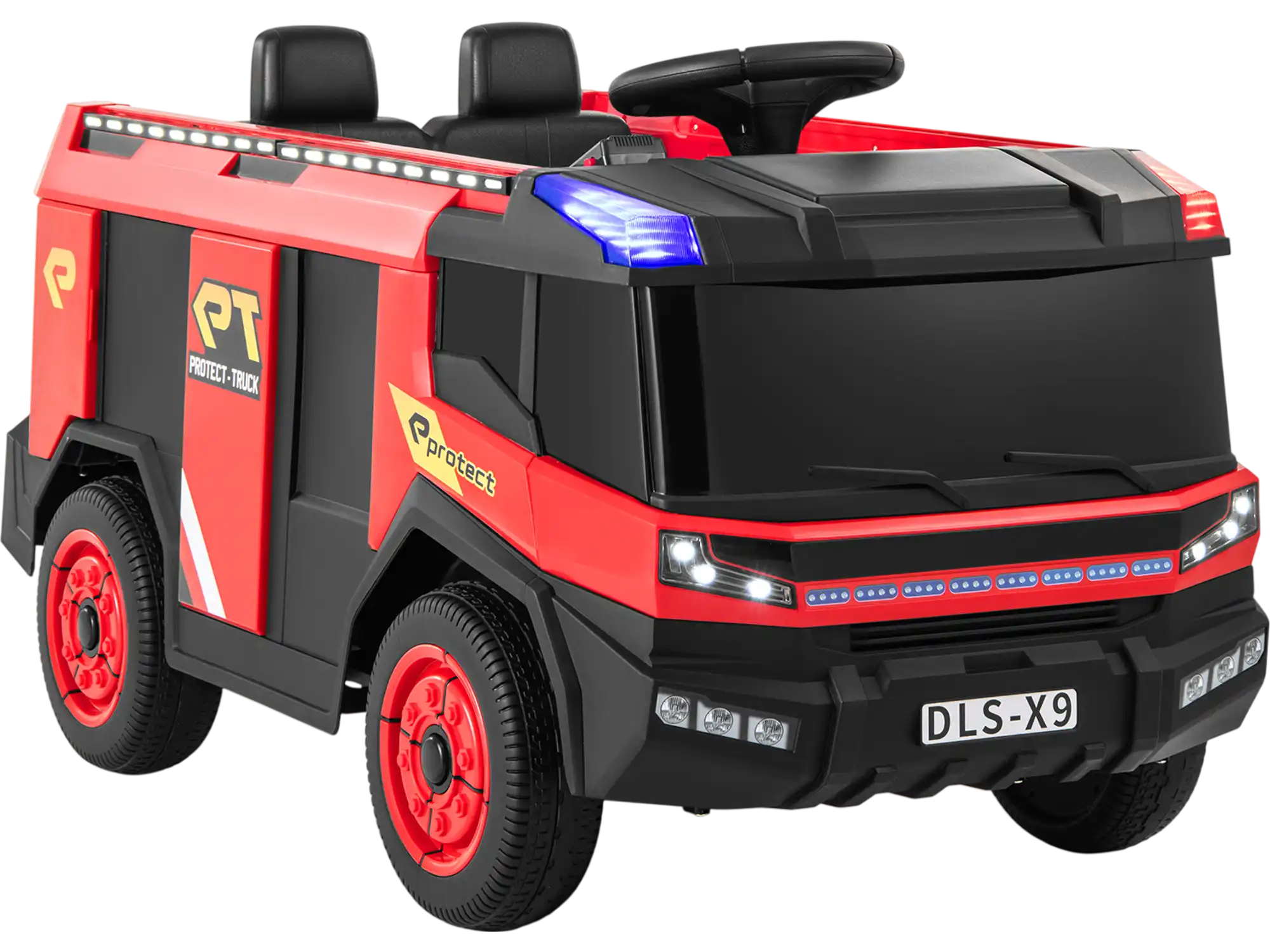 Costway 12V 2-Seater Kids Ride-On Fire Truck w/ Remote Control Water Gun 92873614 New