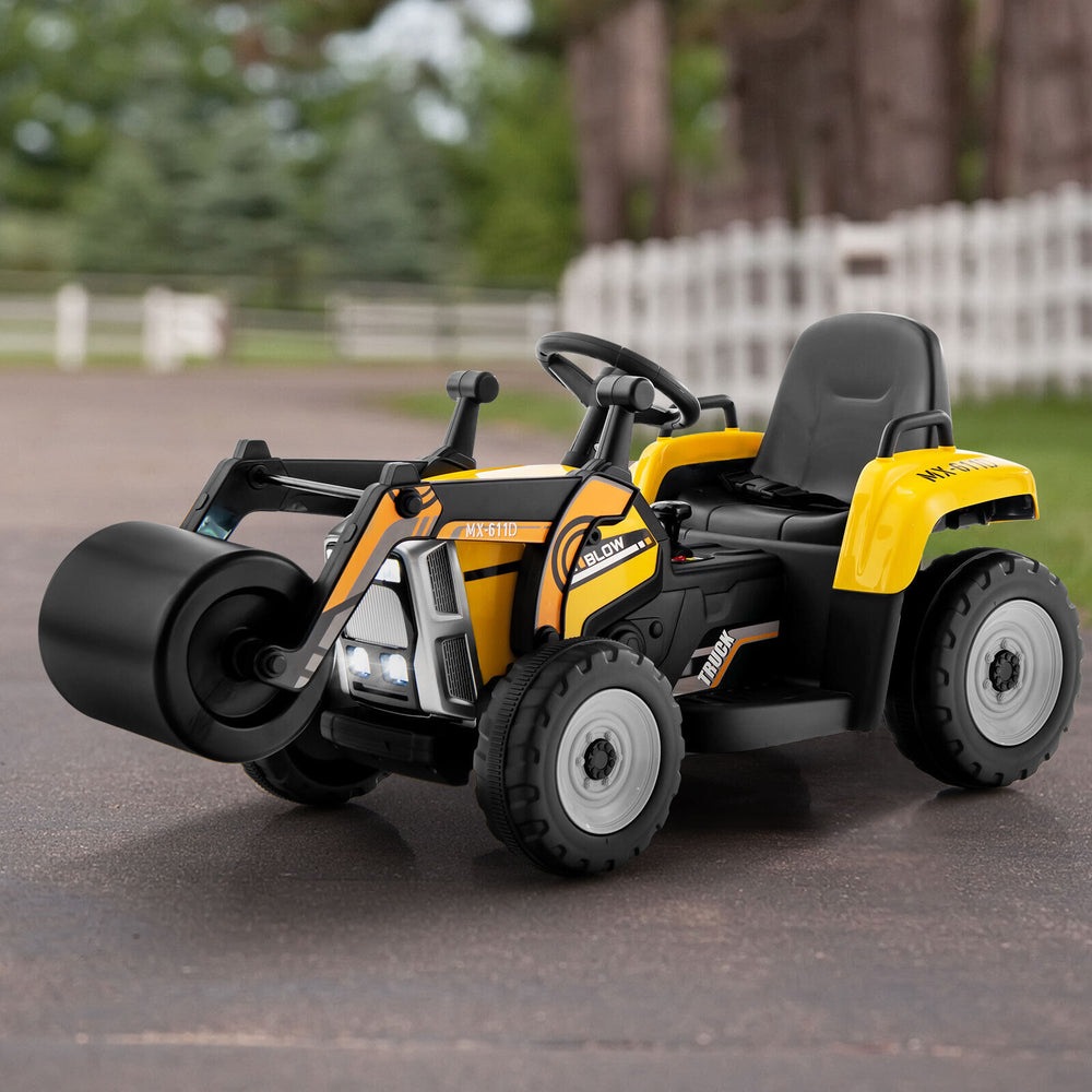 12V Kids Ride on Road Roller with 2.4G Remote Control-Yellow - Gallery View 1 of 10