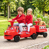 12V Kids Ride on Train 3-Seater with Detachable Carriage Licensed Chuggington-Red - Gallery View 1 of 11