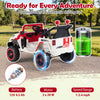 12V kids ride-on truck in red features remote control, 3 speeds, and a comfortable 14" seat for outdoor adventures.