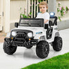 12V Kids Ride on Truck Car with Remote Control Threaded Wheels and 3 Speeds-White - Gallery View 1 of 12