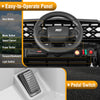 Steering panel of the 12V Kids Ride on Truck with easy-to-operate controls, including speed and music buttons.