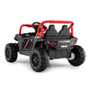 Kids ride-on truck off-road UTV in black with parental remote, LED headlights, and safety features for ages 3+.