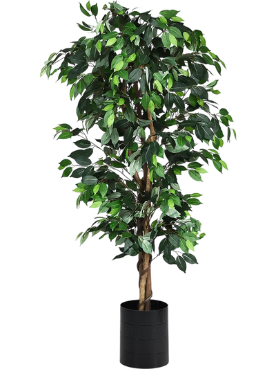Costway 6' Artificial Ficus Silk Tree 30796428 New