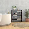 Stackable 2-tier shoe rack in brown, made of waterproof chipboard, ideal for organizing shoes in living rooms or.