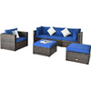 Costway Patio Rattan Furniture Set with Sectional Cushion 6 Piece New