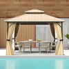 12 x 12 FT hardtop gazebo with waterproof metal roof and mesh sidewalls, perfect for outdoor patio gatherings.