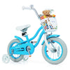 Kids bike with removable storage basket, dual brakes, and adjustable seat for ages 2-5, ideal for smooth riding.