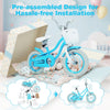 Kids bike with removable storage basket, dual brakes, and adjustable seat, designed for smooth riding and safety.
